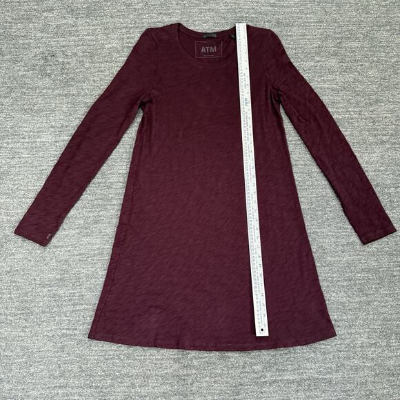 ATM Anthony Thomas Melillo Dress Women Medium Red Long Sleeve T-Shirt Peru - Picture 5 of 8
